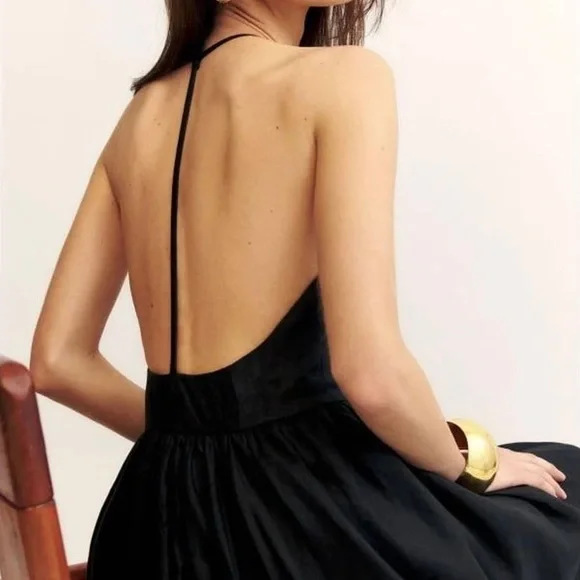 NWT Reformation Percy Linen Dress in black size 2